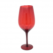 SET 6 BICCHIERI CALICI DI VETRO ROSSO PER LA TAVOLA