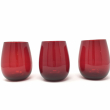 SET 6 BICCHIERI DI VETRO ROSSO PER LA TAVOLA