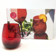 SET 6 BICCHIERI DI VETRO ROSSO PER LA TAVOLA