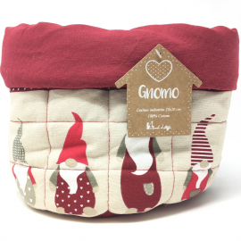CESTINO IMBOTTITO PORTA PANE DA TAVOLA CON GNOMI