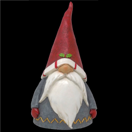 GNOMO IN RESINA CON CAPPELLO ROSSO DECORAZIONE NATALIZIA