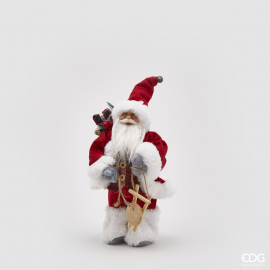 BABBO NATALE CM 30 H CON DECORO IN LEGNO