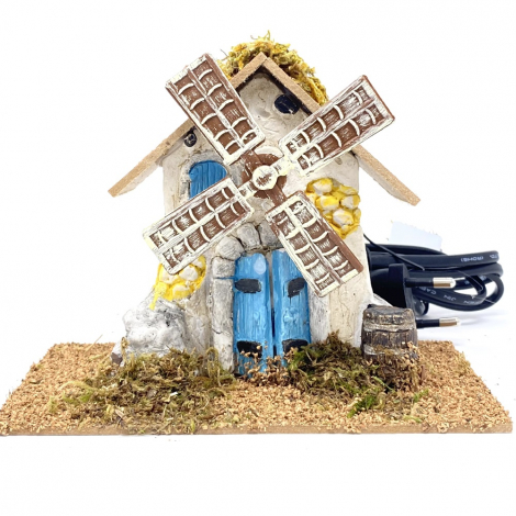 MULINO FUNZIONANTE PER PRESEPE CM 16 X 9 X 12 H