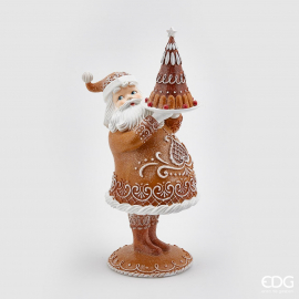 BABBO MARZAPANE NATALE POLY CON TORTA CM 43 H