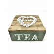 SCATOLA TEA LOVE 4 POSTI CM 15 X 15 X 7H