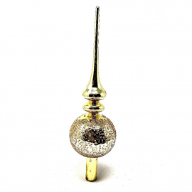 PUNTALE IN VETRO CON SFERA CM 31 H COLORE ORO DECORATO
