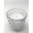 CANDELA CON VASO IN VETRO DECORATO CON ROMBI DIAMETRO CM 8,5 X 10 H