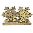 PORTACANDELA VAJOLET CON FIOCCO ORO CM 20 X 10 X 13 H