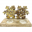PORTACANDELA VAJOLET CON FIOCCO ORO CM 20 X 10 X 13 H