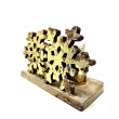 PORTACANDELA VAJOLET CON FIOCCO ORO CM 20 X 10 X 13 H