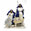 NATIVITA' IN TESSUTO BLU CM 25 H CON BASE KING