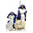 NATIVITA' IN TESSUTO BLU CM 25 H CON BASE KING