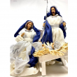 NATIVITA' IN TESSUTO BLU CM 25 H CON BASE KING