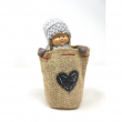 BIMBO HIDE CON SACCO JUTA GRIGIO CM 21 ALTEZZA