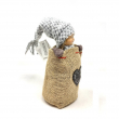 BIMBO HIDE CON SACCO JUTA GRIGIO CM 21 ALTEZZA
