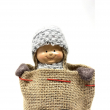 BIMBO HIDE CON SACCO JUTA GRIGIO CM 21 ALTEZZA