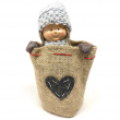 BIMBO HIDE CON SACCO JUTA GRIGIO CM 21 ALTEZZA