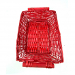 CESTA RETTANGOLARE ROSSA PICCOLA TRAFORATA CM 40 X 25 X 10 H