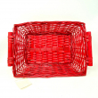 CESTA RETTANGOLARE ROSSA PICCOLA TRAFORATA CM 40 X 25 X 10 H