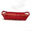 CESTA RETTANGOLARE ROSSA TRAFORATA CM 48 x 31 x 11 h