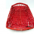 CESTA RETTANGOLARE ROSSA TRAFORATA CM 48 x 31 x 11 h