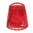 CESTA RETTANGOLARE ROSSA TRAFORATA CM 48 x 31 x 11 h