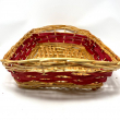 CESTA RETTANGOLARE CON FASCIA ROSSA CM 48 X 31 X 10 H