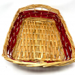 CESTA RETTANGOLARE CON FASCIA ROSSA CM 48 X 31 X 10 H