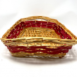 CESTA OVALE CON FASCIA ROSSA CM 50 X 35 X 13 H