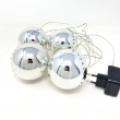 SET 4 SFERE ARGENTO 96 LED 1,20 METRI PER INTERNO COLORE ARGENTO LUCE FREDDA