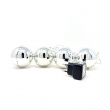 SET 4 SFERE ARGENTO 96 LED 1,20 METRI PER INTERNO COLORE ARGENTO LUCE FREDDA
