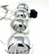 SET 4 SFERE ARGENTO 96 LED 1,20 METRI PER INTERNO COLORE ARGENTO LUCE FREDDA