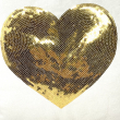 CUSCINO PAILLETTES CUORE ORO CM 40 X 40