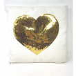 CUSCINO PAILLETTES CUORE ORO CM 40 X 40