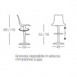Zebra Up Antishock Sgabello in Policarbonato con Pistone Gas Acciaio Cromato