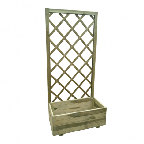 FIORIERA CON PANNELLO DRITTO IN LEGNO DI PINO CM 80X40X150H