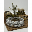 ACCESSORIO PER PRESEPE - AMBIENTAZIONE CON PECORE CM 17 X 17