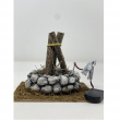 FUOCO FUNZIONANTE A BATTERIA PER PRESEPE CM 13 X 13 X 11 H