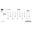 TENDA METRI 3 X 0,95 H CON 930 LED E GIOCHI DI LUCE , LUMINOSA CON TIMER, ESTERNO/INTERNO