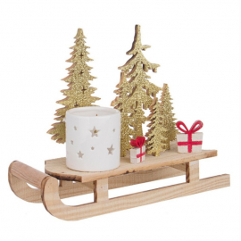 PORTACANDELA ALIANTUS SLITTA CON PACCO REGALO CM 20H