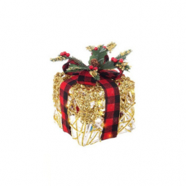 PACCO REGALO BRUGES ORO CON LED MISURA S