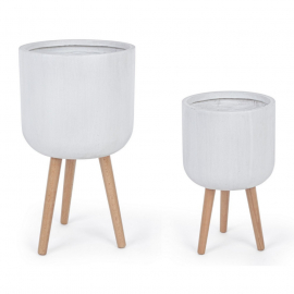 VASO MODERN TREPPIEDE BIANCO ALTO
