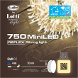 CATENA METRI 53 CON 750 MINILED XTLG PER ESTERNO CON TIMER, GIOCHI DI LUCE E FUNZIONE MEMORY CONTROLLER. CAVO TRASPARENTE