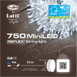 CATENA METRI 53 CON 750 MINILED XTLG PER ESTERNO CON TIMER, GIOCHI DI LUCE E FUNZIONE MEMORY CONTROLLER. CAVO TRASPARENTE