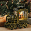 LOCOMOTIVA BRUNITA CON GLITTER LED CM 18 X 8 X 16H