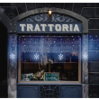 TENDA CON 5 FIOCCHI DI NEVE METRI 4 X 0,80 H CON 140 LED E GIOCHI DI LUCE , LUMINOSA CON TIMER, ESTERNO/INTERNO