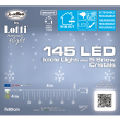 TENDA CON 5 FIOCCHI DI NEVE METRI 4 X 0,80 H CON 140 LED E GIOCHI DI LUCE , LUMINOSA CON TIMER, ESTERNO/INTERNO