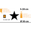 STELLA LUMINOSA 5 PUNTE CON 24 LED DIAMETRO CM 30 A BATTERIA