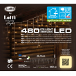 TENDA METRI 20,16 X 0,60 H CON 480 LED ICE LIGHT USO ESTERNO ED INTERNO, PROLUNGABILE E CON TRASFORMATORE