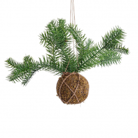 DECORAZIONE SFERA KOKEDAMA CON PINO D58 DA APPENDERE